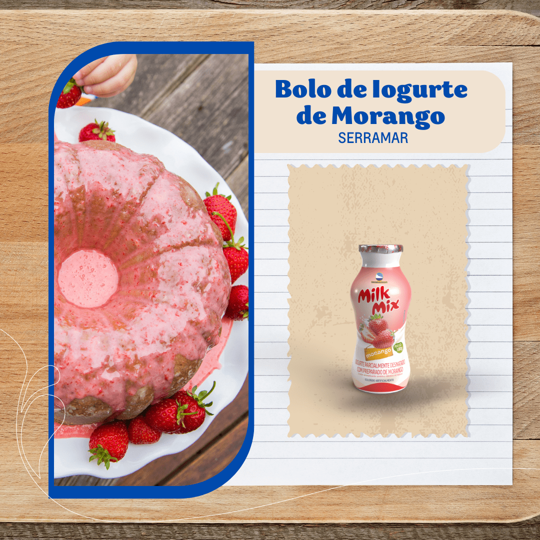 BOLO DE IOGURTE DE MORANGO