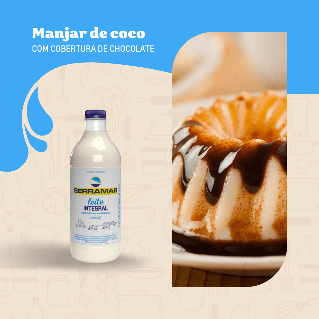 MANJAR DE COCO COM COBERTURA DE CHOCOLATE