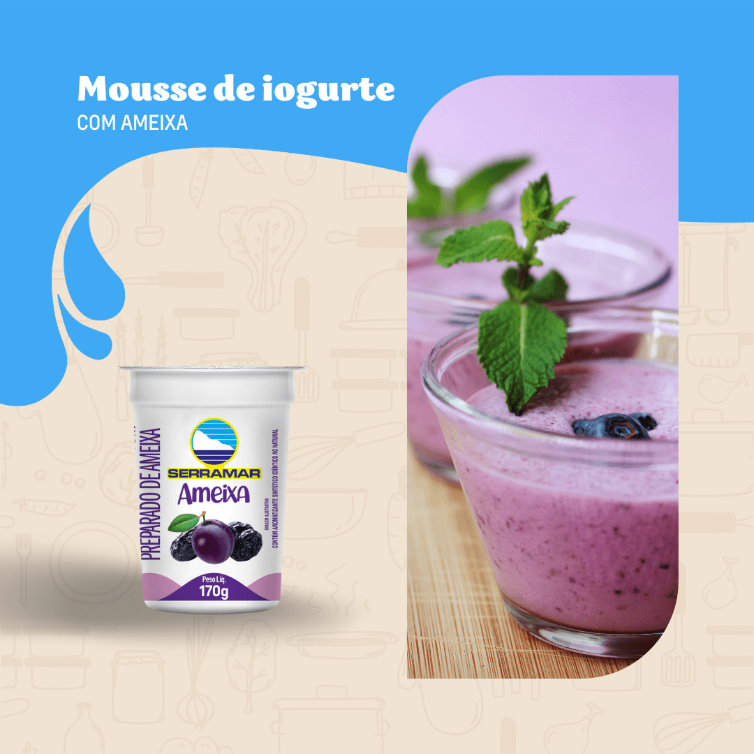 MOUSSE DE IOGURTE COM AMEIXA