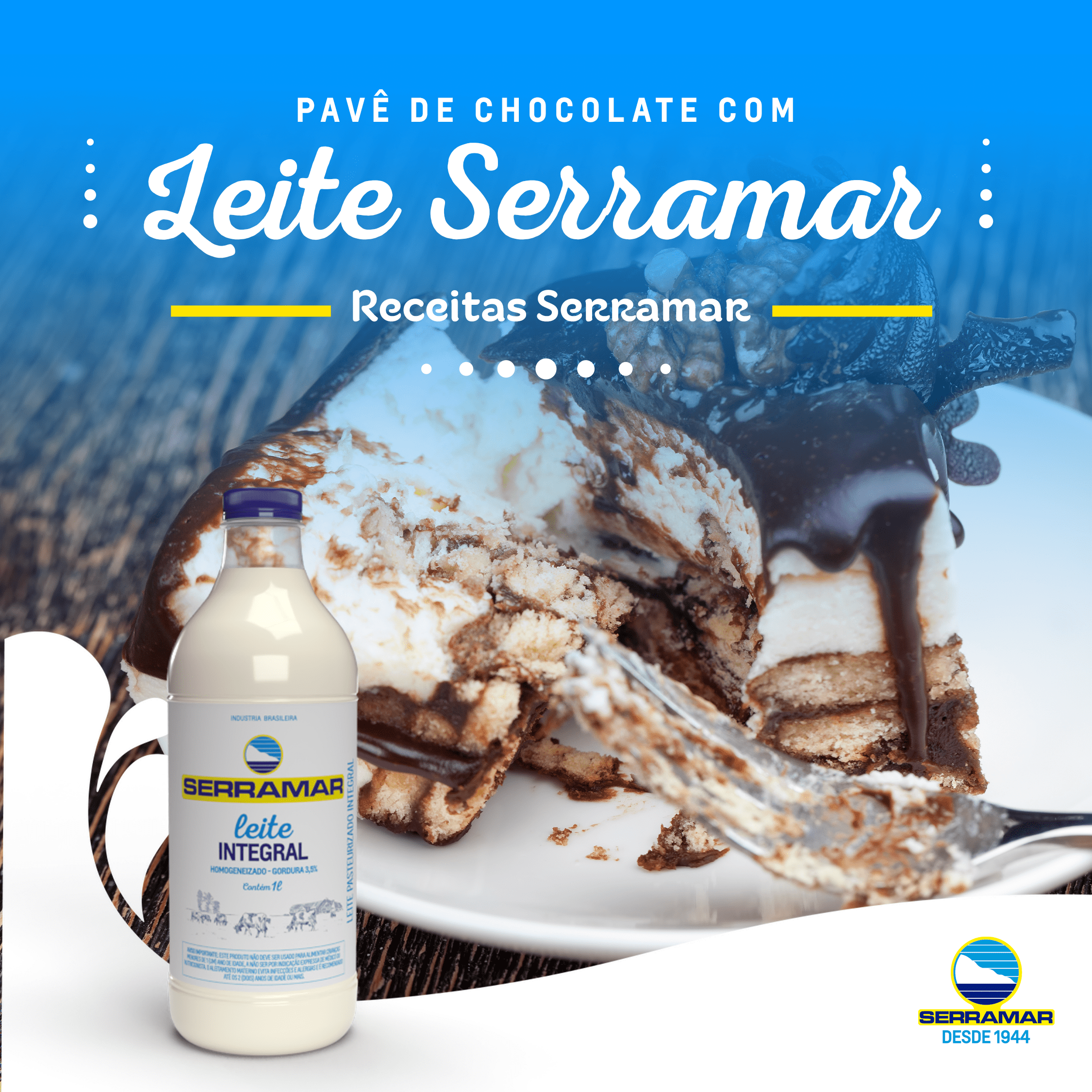 PAVÊ DE CHOCOLATE COM LEITE SERRAMAR