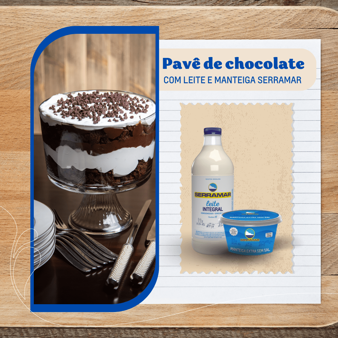 PAVÊ DE CHOCOLATE COM LEITE SERRAMAR